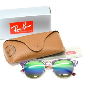 #anzg レイバン RayBan サングラス 51□21 145 クラブマスター RB3016 1221/C3 ミラーレンズ ケース付 美品 ユニセックス [843303]