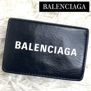 人気品 / BALENCIAGA バレンシアガ エブリデイキャッシュミニウォレット 三つ折り財布 コンパクト財布 レザー ブラック 516402