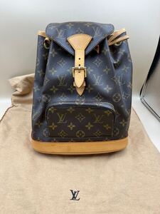 【ほぼ未使用】 LOUIS VUITTON モンスリGM モノグラム M51135 ブラウン リュック バックパック ルイヴィトン SP0977 メンズ レディース