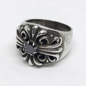 CHROME HEARTS クロムハーツ KEEPER RING アフター ブラックオニキス キーパーリング 22号