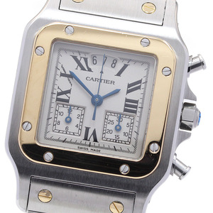 カルティエ CARTIER W20042C4 サントスガルベ LM クロノリフレックス クォーツ メンズ 良品 _837514