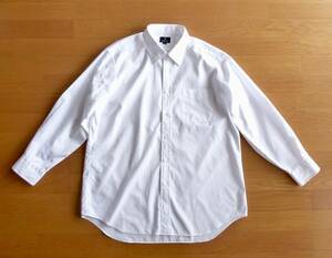 日本製 LANVIN COLLECTION ランバン コレクション 長袖シャツ Yシャツ/ドレスシャツ 白 Lサイズ相当 44-84 即決あり！