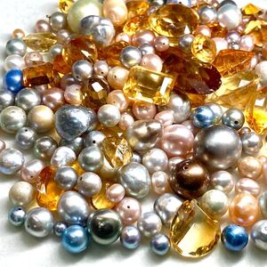 1円〜!!大量!!◆天然シトリン・パールおまとめ750.5ct◆j 約150.1g citrine pearl 真珠 ゴールデン アコヤ ベビーパール 淡水 南洋 w4ま36