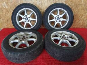 バリ溝 ダンロップ ＷＭ01 195/65R15 ZACK JP-10 15インチ 15x6J PCD114.3 4本セット 中古 売切!!