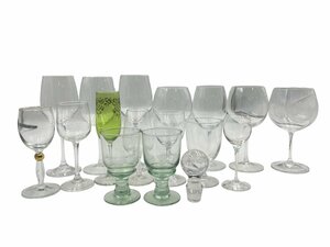 【美品】ワイングラス まとめ 食器 クリア グリーン フルート型 モンラッシェ型 ボルドー型 ガラス栓 合計17個 ガラスコップ お酒グラス