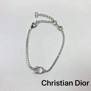 ◆ Christian Dior クリスチャン ディオール ブレスレット Dロゴ CDロゴ シルバーカラー ラインストーン 総重量 4.8g アクセサリー◆