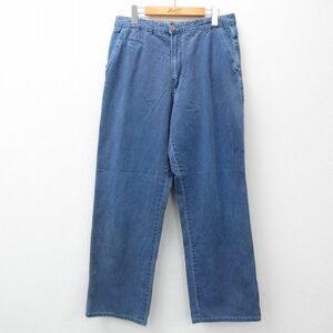 W32/古着 セントジョンズベイ パンツ メンズ 90s コットン 紺 ネイビー 24jun17 中古 ボトムス ロング