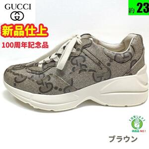 新品そっくりさん　GUCCI　グッチ　ライトン　GGキャンバス　スニーカー　36