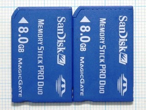★SanDisk メモリースティック PRODuo ８ＧＢ ２枚 中古 ★送料６３円～