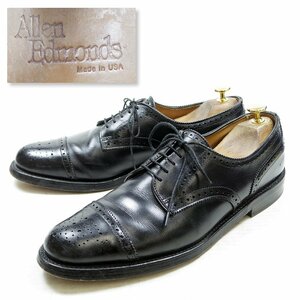 10 1/2R表記 28.5cm相当 Allen Edmonds Lexington アレンエドモンズ レキシントン 外羽根 ストレートチップ 穴飾り ブラック/24.1.22/P42