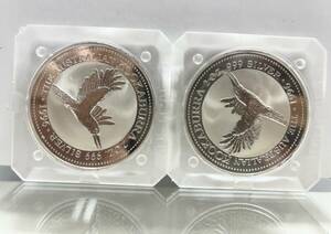 合計 162g ■２oz【２枚まとめて】オーストラリア 2ドル 純銀銀貨 2オンス AUSTRALIAN KOOKABURRA 999 SILVER 1996 エリザベス２世 匿名