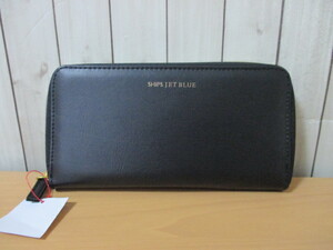 ☆SHIPS JET BLUE/シップス ラウンドファスナー 長財布☆黒☆新品