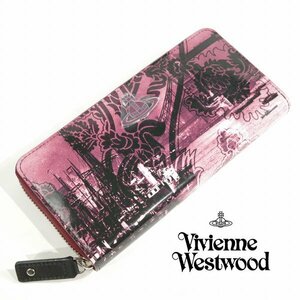 新品1円～★定価4.1万 Vivienne Westwood ヴィヴィアンウエストウッド 牛革レザー ラウンドファスナー長財布 ORB LONDON BRIDGE ◆4418◆