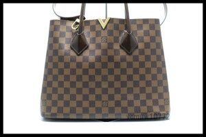 近年モデル希少美中古■LOUIS VUITTON ダミエ ケンジントン レザー 2way トートバッグ ルイヴィトン■0919qd079971