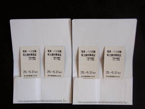  東急電鉄 株主優待乗車証 4枚セット 切符タイプ 電車 バス全線 2025年5月31日迄有効 送料85円～ 東急 株主優待乗車証 