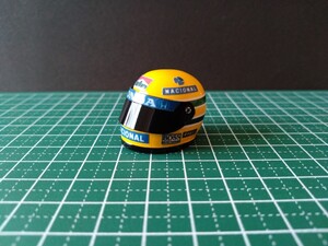 1/10 アイルトン・セナ ヘルメットのみ F-1 マクラーレン ホンダ ドライバー フィギュア ヘルメット ラジコン　バイザー開閉 