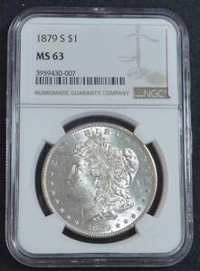 ☆★アメリカ 1$銀貨 1879年 NGC MS63★☆