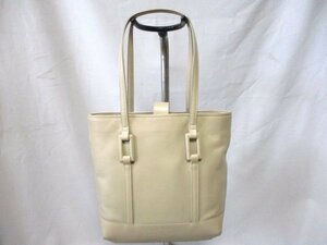 【N679】ungaro/ウンガロ◇本革トートバッグ　ベージュ　W31cm