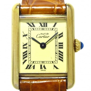 Cartier(カルティエ) 腕時計 マストタンク ヴェルメイユ レディース 925/アリゲーターベルト アイボリー