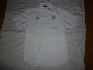 未使用　アシックス　東京オリンピック　半袖ボタンダウンポロシャツ　ホワイト　ＸＬ　2031C016