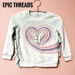 EPIC THREADS 水色 ハート フリース ボア トレーナー サイズ5