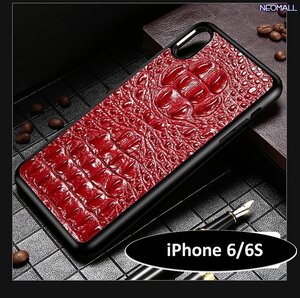 人気商品 ☆ アイホン クロコダイル レザー スマホケース レッド アイホンケース 携帯ケース ケース カバー iPhone 6/6s【414】