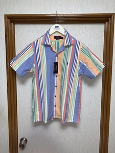 S 新品 POLO RALPH LAUREN ストライプ 半袖 シャツ ポロラルフローレン