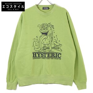 HYSTERIC GLAMOUR ヒステリックグラマー 02233CS03 SBM FLYING V クルーネック トレーナー/ トップス XL ライムグリーン メンズ