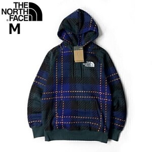 1円～!売切!【正規新品】THE NORTH FACE◆W HOLIDAY HOODIE パーカー US限定 上質 男女兼用 アウトドア (M)青 緑 チェック柄 181130-35