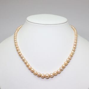 1円〜!!セット売り▲アコヤ本真珠ネックレス&イヤリング▲D 約24.3g 約44.5cm 約4.0-8.0mm珠 pearl necklace jewelry パール DA0/DB0 27