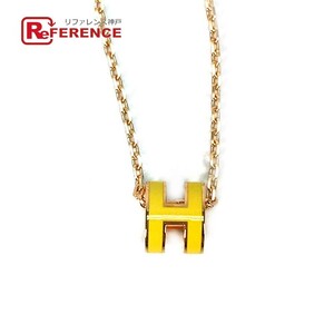 新品同様 HERMES エルメス ポップH ポップアッシュ ミニ アクセサリー ペンダント ネックレス イエロー レディース【中古】