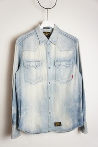 正規 13AW WTAPS ダブルタップス ALLMAN L/S SHIRTS COTTON DENIM 長袖 デニム ウエスタン シャツ 薄青 M 本物 419N