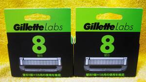 ※◆【未開封】ジレット ラボ 替刃8コ入×2パック＝替刃総数16コ まとめて Gillette Labs 極薄5枚刃 ジェルスムーサー ◆ 送料600円