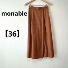 a0866 monable 【36】 ガウチョパンツ　シンプル　レーヨン混　無地