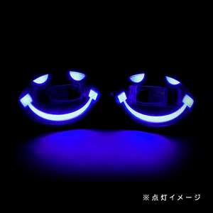 ю 【送料無料】 スマイル型に光る！ ホンダ オデッセイ RB1/RB2 デイライト × フォグランプ LED ユニット 左右 セット ブルー/ホワイト