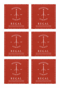 即決◆新品◆送料無料AUGUSTINE REGAL/RED SET×6(オーガスチン ミディアムテンション/メール便