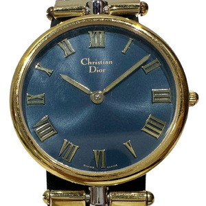 中古/ Christian Dior クリスチャンディオール QZ 腕時計 3026 ラウンドフェイス ローマンインデックス レディース ゴールド 20481631