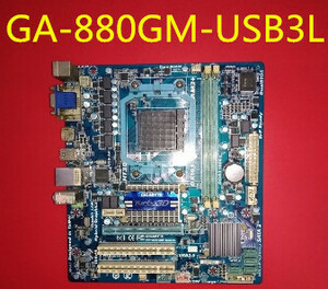 中古動作品 GIGABYTE GA-880GM-USB3L マザーボード AMD 880G AM3+ Phenom II,Athlon II MicroATX DDR3