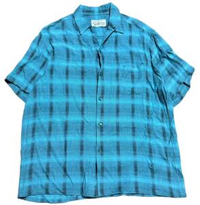 WACKOMARIA OMBRAY CHECK SHIRT ワコマリア オンブレ 半袖 チェックシャツ ブルー系 L