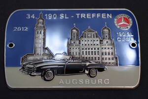 〇 Mercedes 190SL Club エンブレム Badge 2012 AUGSBURG W93mm benz ocitye メルセデスベンツ W121 R121 独オーナークラブ 34周年 限定品