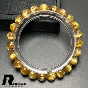 高級 EU製 定価97万円★ROBEAN・極!極満針ルチルクォーツ★猫目 ブレスレット パワーストーン 天然石 金運 お守り 7.8-8.3mm k1108273