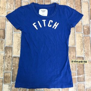 Abercrombie&Fitch アバクロンビーアンドフィッチ レディース ロゴワッペン付き 半袖Tシャツ M 青