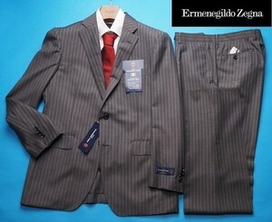 新品19.5万円 大手百貨店扱い 春夏『Ermenegildo Zegna ゼニア TROPICAL 伊製生地』ウール100% ツーパンツ スーツAB4灰茶(E) 1508862