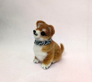 羊毛フェルト　柴犬　 犬　 ミニチュア　 ハンドメイド　ドールハウス　インテリア　 置物