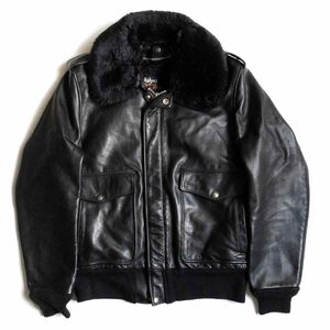 【美品】SCHOTT【174US/G-1 レザー フライト ジャケット】40 アメリカ製 ブラック ショット 2411111