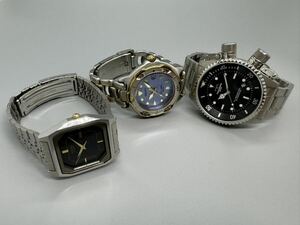 B1★稼動品 3点 SEIKO セイコー 7N43-5011 7N35-6030 TECHNOS テクノス TGM513 クォーツ QZ まとめ メンズ 腕時計 セット売り 現状品