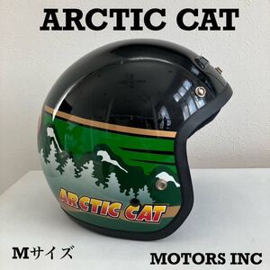 arctic cat★ビンテージヘルメット 送料込み Mサイズ 緑 黒 グリーン ハーレー ジェット ジェッペル BELL Arai バイク モンスターエナジー