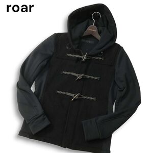 roar ロアー 秋冬 POLARTEC 裏フリース★ 異素材切替 ダッフルコート ジャケット Sz.2 メンズ 黒 日本製　I4T04225_C#N