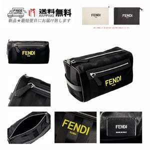 I782.. FENDI フェンディ BEAUTY POUCH トラベル ビューティーポーチ ケース ロゴ 7VA494 ADMA F0GXN ★ ブラック