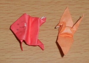 折り紙 小動物の姿 手作り 中古 2点